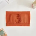 Chic seamless orange ribbed bandeau tube top featuring a stylish central cutout design - Brown