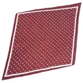 Vue détaillée d'un foulard en satin bordeaux à pois avec une texture délicate - Pois Rouge / Écharpe Plissée