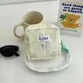 Petit sac de rangement matelassé Lime jaune pâle pour cosmétiques et accessoires - Jaune