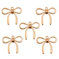 Rose gold hollow bow charms for DIY jewelry making, set of 5 elegant alloy pendants. - No. 26 Bowknot / 31*35mm / KC Gold