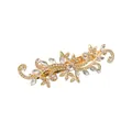 Detail shot of vintage golden alloy hair barrette with sparkling crystal rhinestones - Gold (1)