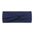 Elastic navy blue twisted yoga headband for women's daily sports and face washing - Navy Blue (1)