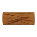 Tobacco brown twisted knot sports headband made of soft and breathable stretch fabric - Dark Brown (3)