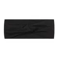 Minimalist black elastic sports headband with a stylish twisted cross design for women. - Black (4)