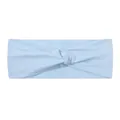 Minimalist light blue twisted sports headband in soft Morandi color stretch fabric - Sky Blue (17)