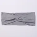 Soft grey sports cross knot headband for comfortable hair styling and face washing - Gray (23)