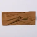 Soft Morandi brown twisted headband for sports and yoga, elegant hair accessory. - Brown (28)