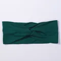 Dark green twisted elastic headband for women, minimalist design for sports and makeup use - Dark Green (30)