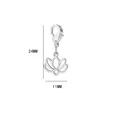 Silberner Lotus-Anhänger aus Edelstahl mit Karabinerverschluss und Größenangaben - Lotus-Anhänger (Mit Karabinerverschluss) / 24x11mm / Stahlfarben
