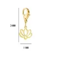 Goldener Edelstahl-Lotusblumen-Anhänger mit Karabinerverschluss, 24x11 mm für DIY-Schmuck. - Lotus-Anhänger (Mit Karabinerverschluss) / 24x11mm / Gold