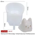 Cartoon cat silicone mold for DIY jelly pudding and squishy toys variant - Cat Pudding Mold SW-87