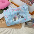 Light blue 4-in-1 travel makeup bag with cute puppy and star patterns - Puppy