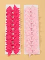 20-piece set of small hot pink and light pink grosgrain ribbon bow hair clips for girls - 20 Pieces Set / Rose And Light Pink Set (20C)