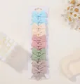 Children's 10-piece pastel fishtail bow hair clip set in assorted soft daily colors - 10-Piece Fresh Macaron Set (10B)