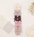 Set of 10 kids grosgrain ribbon swallowtail bow hair clips in assorted earth tones - 10-Piece Earth & Pink Tones (10C)