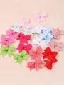 Set of colorful children's grosgrain ribbon swallowtail bow hair clips for girls - 20-Piece Vibrant Multicolor (20B)