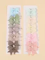 Set of twenty colorful grosgrain ribbon swallowtail bow hair clips for baby girls - 20-Piece Macaron Mix Set (20F)