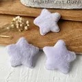 Set of three light purple plush five-pointed stars for DIY craft and accessory decoration - Purple Star