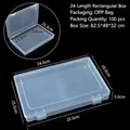 Clear rectangular plastic storage box with snap lid for jewelry and accessories organizing - 24 Rectangular Box (24*16*3.1cm)