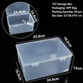 Large clear plastic storage organizer box with dimensions 25.8 x 18.2 x 16.9 cm - Empty 707 Box (25.8*18.2*12cm)