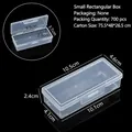Clear mini plastic storage container with single buckle closure for jewelry organizing - Single-button Small Rectangular Box (10.5*4.6*2.4cm)