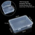 Clear rectangular plastic storage organizer box with detailed dimension markings - 1950 Document Box (19*13.7*5.1cm)