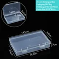 Transparent rectangular plastic jewelry storage organizer box, size 14.5x8.8x3cm - 14.5 Cm Rectangular Box (14.5 X 8.8 X 3 Cm)