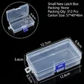 Clear rectangular plastic storage box with blue secure buckle for jewelry and small parts - New Lock Box (12.7*6.9*3.4cm)