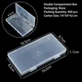 Transparent plastic storage box with double buckles for jewelry and small accessories - Double-lock Empty Box (16.5*8.7*1.7cm)