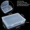 Clear transparent plastic storage box with detailed external and internal dimensions - 2350 File Box (23*16.5*5cm)