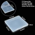 Clear square plastic organizer box for jewelry and small items, sized 15.2 x 1.8 cm - F13 Square Box (15.5*15.5*1.8cm)