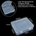 Large transparent rectangular plastic storage box with dimensions for jewelry organization - Large Size 1842 Boxes (18.5*15.8*4.2cm)