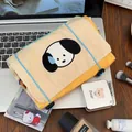 Portable yellow 4-in-1 cosmetic travel bag featuring a cute cartoon puppy design - Sweating Puppy