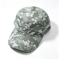 Macro detail of digital camouflage pattern on a grey and green baseball cap style. - Camouflage 6 / Adult Size Adjustable 58cm Hood Circumference