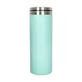 Slender 20oz stainless steel vacuum insulated tumbler in a matte mint green finish - Light Blue Thread / 20oz (without Straw)