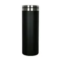 Matte black 20oz stainless steel skinny tumbler for coffee and cold drinks - Black Ribbed / 20oz (without Straw)