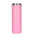 Gobelet isotherme skinny de 20oz en acier inoxydable rose mat pour café et boissons - 30 Oz Rose / 20 Oz (sans Paille)