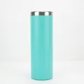 Gobelet mince en acier inoxydable turquoise de 20 oz avec revêtement en poudre mat - 30 Oz Vert / 20 Oz (sans Paille)
