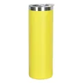 Gobelet droit mince 20oz en acier inoxydable jaune vif avec couvercle clair pour café et boissons - 30 Oz Jaune / 20 Oz (sans Paille)