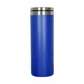 Gobelet isotherme de 20 oz en acier inoxydable bleu royal avec un bord argenté mat - Fil Bleu / 20 Oz (sans Paille)