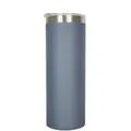 Gobelet mince en acier inoxydable bleu-gris mat 20 oz avec couvercle transparent - Gris-1 / 20 Oz (sans Paille)