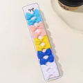 Set of 10 colorful grosgrain ribbon bow hair clips for children in 5 varied colors - Blue Yellow Pink Set (10H)