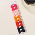 Set of 10 solid color grosgrain ribbon bow hair clips for baby girls hair styling - Rose Black Orange Set (10G)