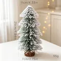 Kleiner beflockter Zeder-Weihnachtsbaum mit Echtholzfuß, 25 cm festliche Innendekoration. - A-sq90--25cm