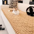 Thickened camel plush pet sofa cover with textured wave pattern for cozy home protection - Pillow (Including Inner Core) / 45x45cm (With Core) / Snow Fleece Style-Light Brown