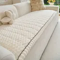 Funda de sofá de felpa gruesa blanco crema con textura de burbujas antideslizante hogar - 70x70cm (Cojín para Reposabrazos/Respaldo) / Cojín de Sofá Estilo Espalda de Tortuga - Beige
