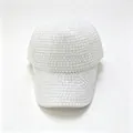 Elegante cappellino da baseball bianco da donna ricoperto di perle e perline lucide - Taglia Adulto (Regolabile, Circonferenza 58CM) / Bianco con strass bianchi