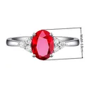 Eleganter Ring mit ovalem Rubin und Diamanten, 0,8 cm Oberflächenbreite Messung Detail - Roter Diamantring [weißgold] / Einstellbar Offen