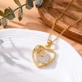 Elegante 18K vergoldete Herzanhänger-Halskette mit funkelnden Kristallen für Damen - Dreifaches Herz Gold Stil (XL5918)