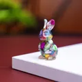 Figurine de lapin en résine de cristal colorée pour décoration de bureau de luxe - Style 2 : Coquillage Coloré
